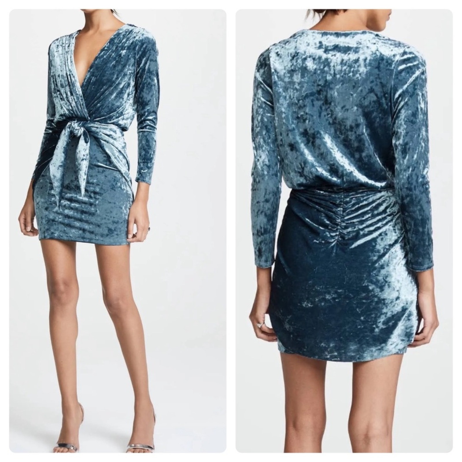 Misa Los Angeles Ophelie Crushed Velvet Knot Dress